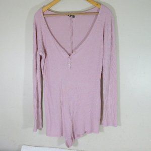 Fashion Nova V-Neckline Long Sleeve Bodysuit - Size Large